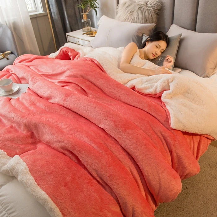 Fleece Duvet Cover Blanket – Double-Sided Winter Comfort