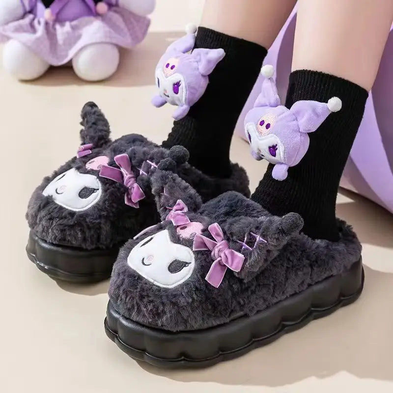 Sanrio Kuromi Cartoon Cotton Anti-Slip Home Slippers — Cute Indoor Slippers