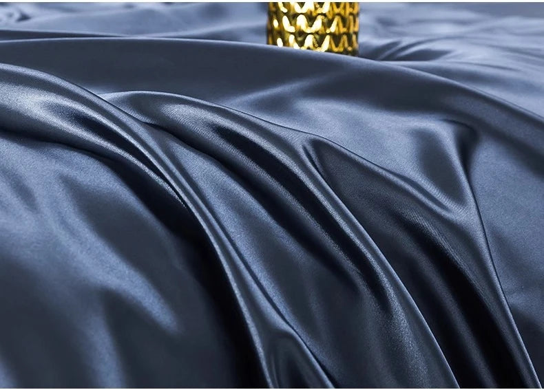 100% Pure Silk Bedding Set – 4-Piece Luxury Duvet Cover, Bedsheet & Pillowcases, Twin to King