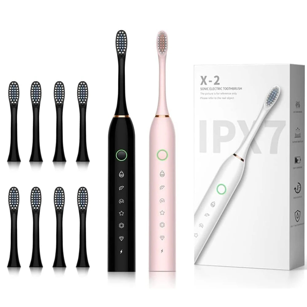 Sonic Electric Toothbrush – 6 Cleaning Modes, 42,000 VPM, IPX7 Waterproof, 8 Brush Heads Included