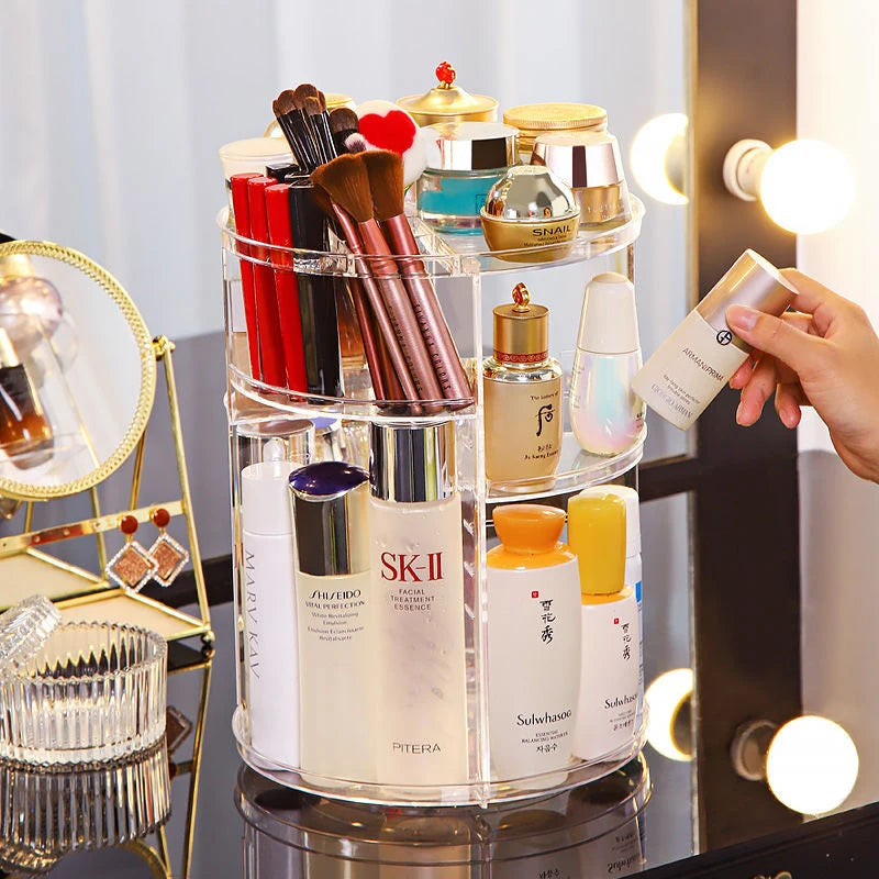 360° Rotating Adjustable Skincare Storage Rack