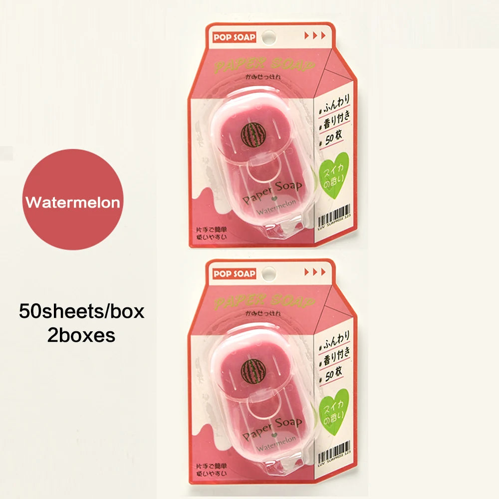 Portable Hand Soap Sheets for Travel – Dissolving Cleanser Wipes, Alcohol-Free, 50 Sheets/Box