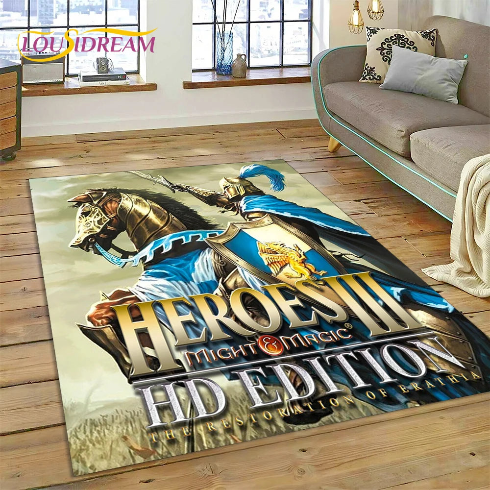 Heroes of Might & Magic Retro Gaming Rug – Non-Slip Floor Mat for Living Room, Bedroom & Sofa, 27 Designs & 9 Sizes