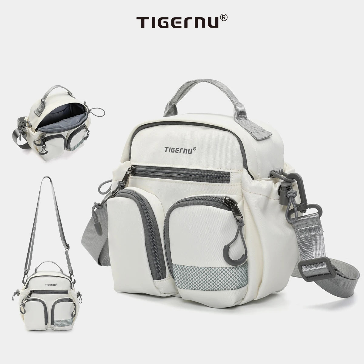 Tigernu Chain Accent Nylon Crossbody Satchel – Waterproof Commuter Shoulder Bag for Women