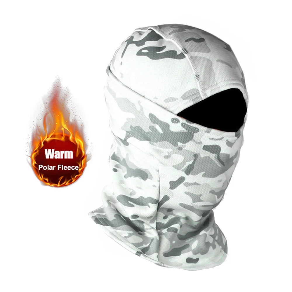 Camouflage Polar Fleece Full Face Cycling Balaclava — Windproof Winter Mask