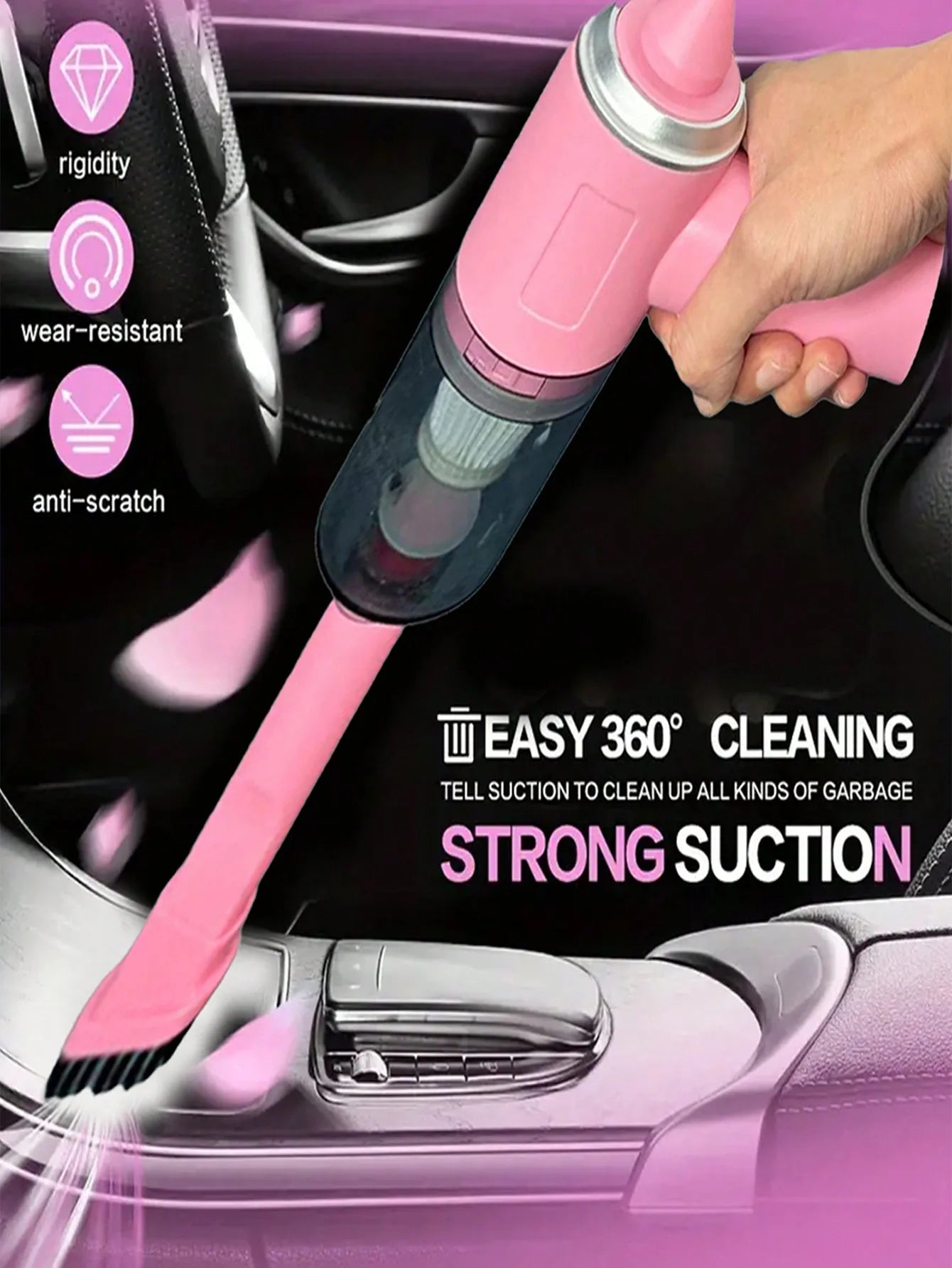 3-in-1 Suction & Blowing Vacuum Cleaner — USB Charging Portable Car & Home Vacuum with 3 Blow Nozzles