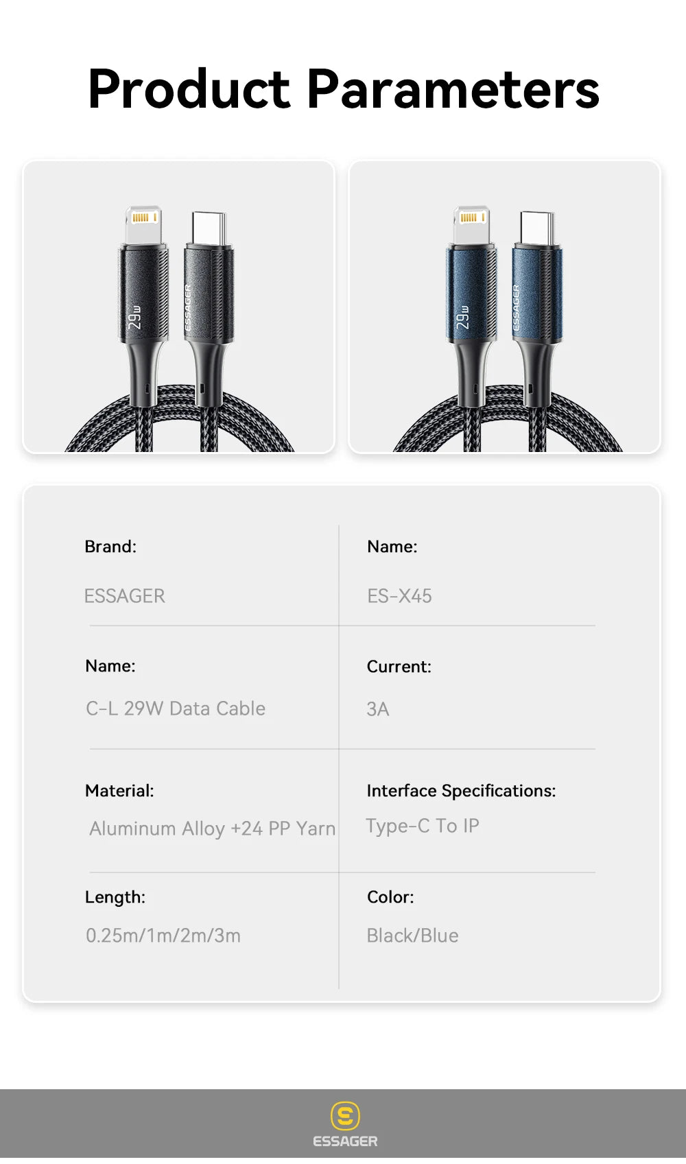 Essager USB-C to Lightning Cable — Fast Charging for iPhone & iPad