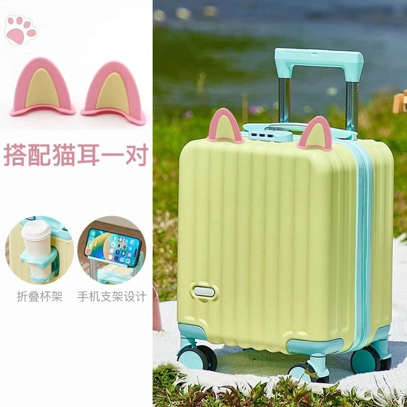 14" Lightweight Carry-On Boarding Suitcase with Cup Holder — Compact Travel Luggage