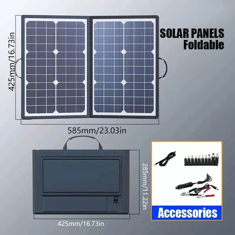 1000W Foldable Solar Panel Kit – Portable 18V Power Station Generator for Car, Boat & Camping