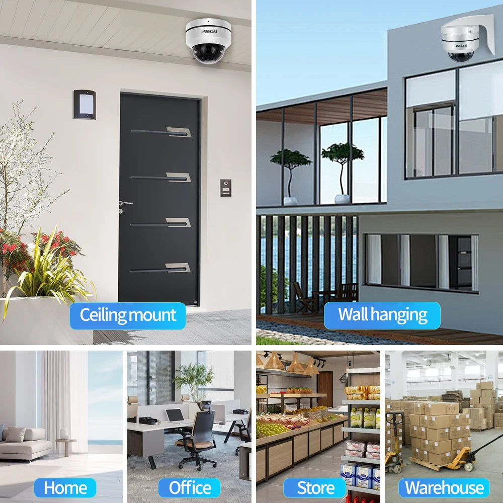 ASECAM 8MP PoE PTZ Security Camera with Optical Zoom