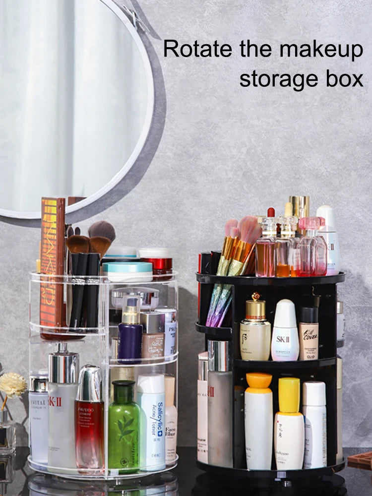 360° Rotating Adjustable Skincare Storage Rack