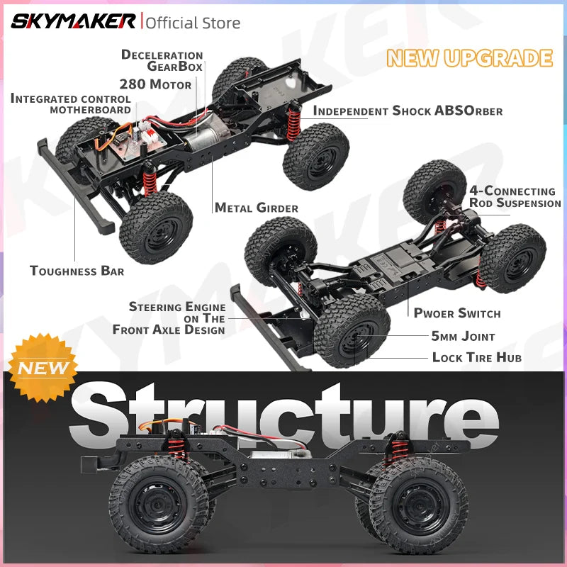 MN99S 1:12 Scale 4WD RC Rock Crawler Truck – Remote Control Off-Road Defender Car