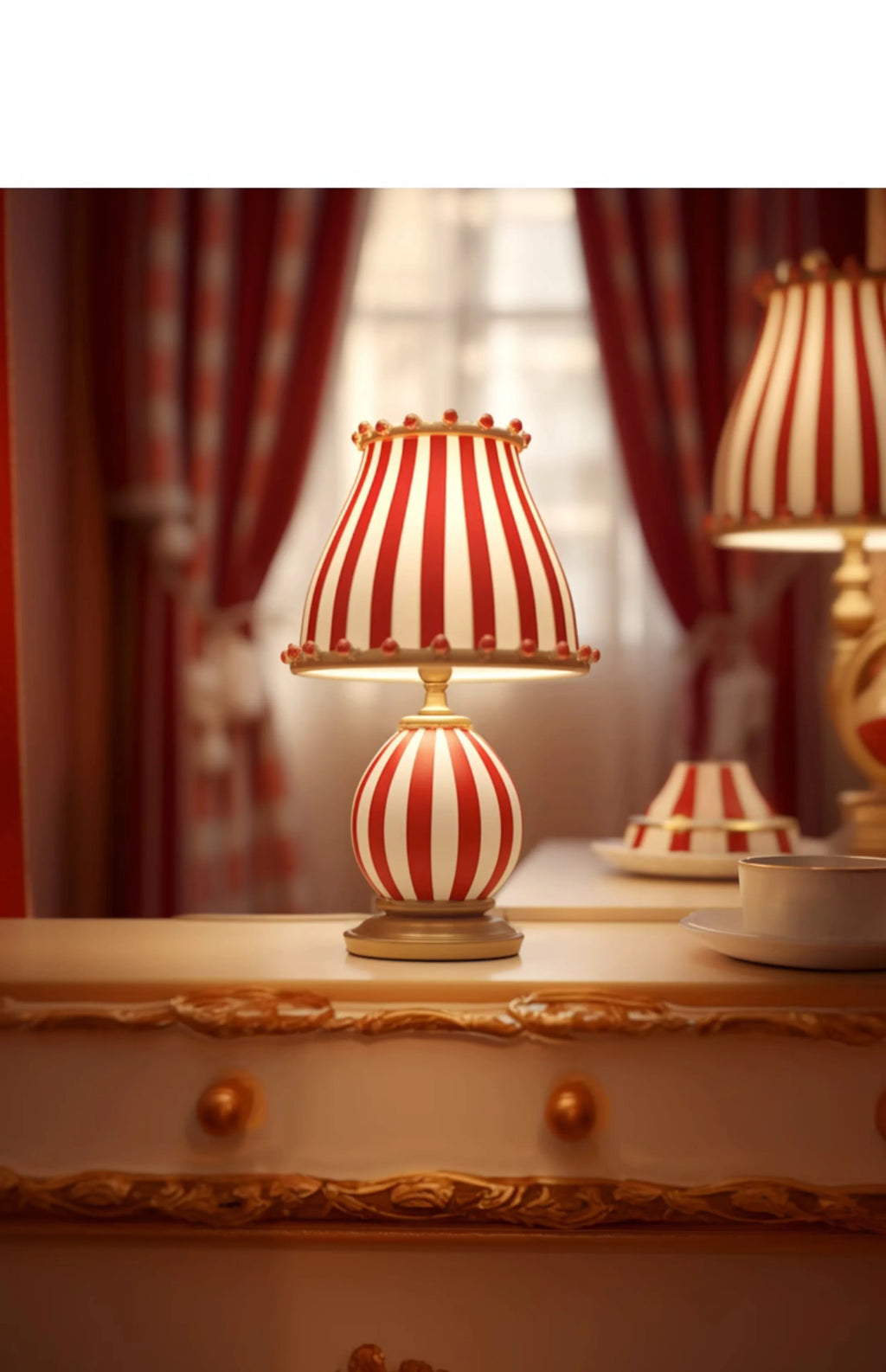 Ceramic Accent Lamp – E27 LED & Knob Control