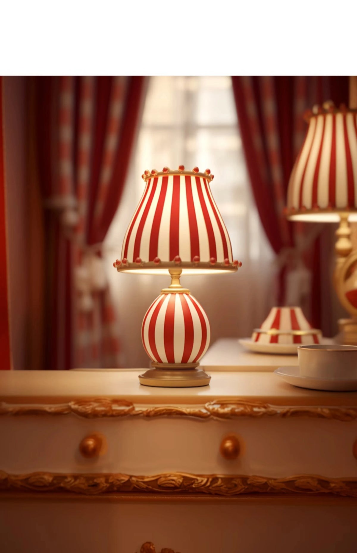 Ceramic Accent Lamp – E27 LED & Knob Control