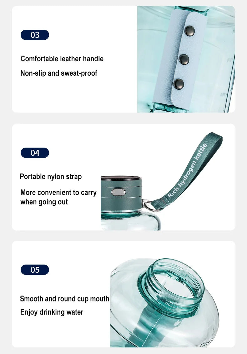 Hydrogen-Rich Water Bottle 1.5L — Portable Sports Hydration Kettle
