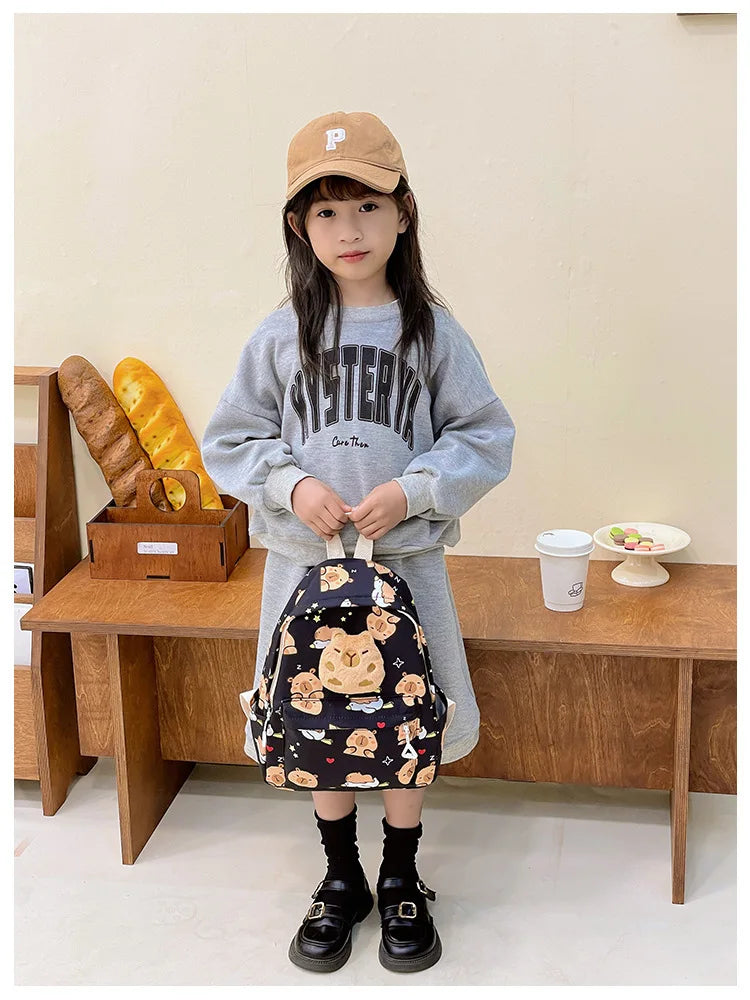 Capybara Backpack – Kids Nylon School Bag