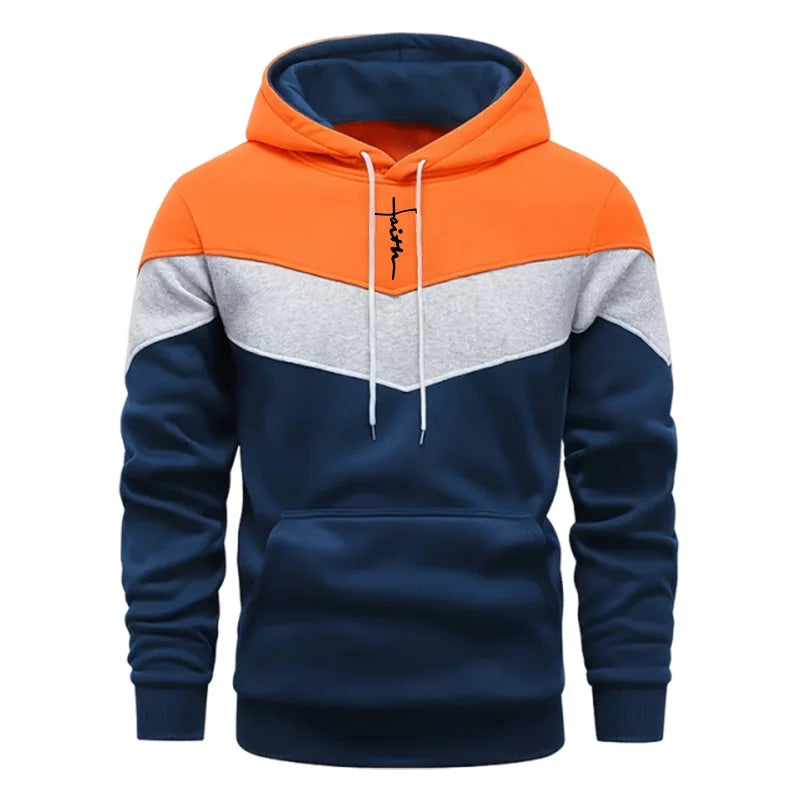 Men's Tricolor Hoodie & Sweatpants Tracksuit – Autumn Winter Casual Sport Set
