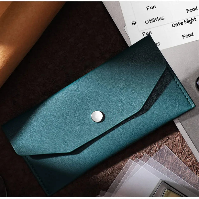 Ultra-Thin Cash Envelope Wallet – Waterproof PU Leather Money Organizer & Card Holder