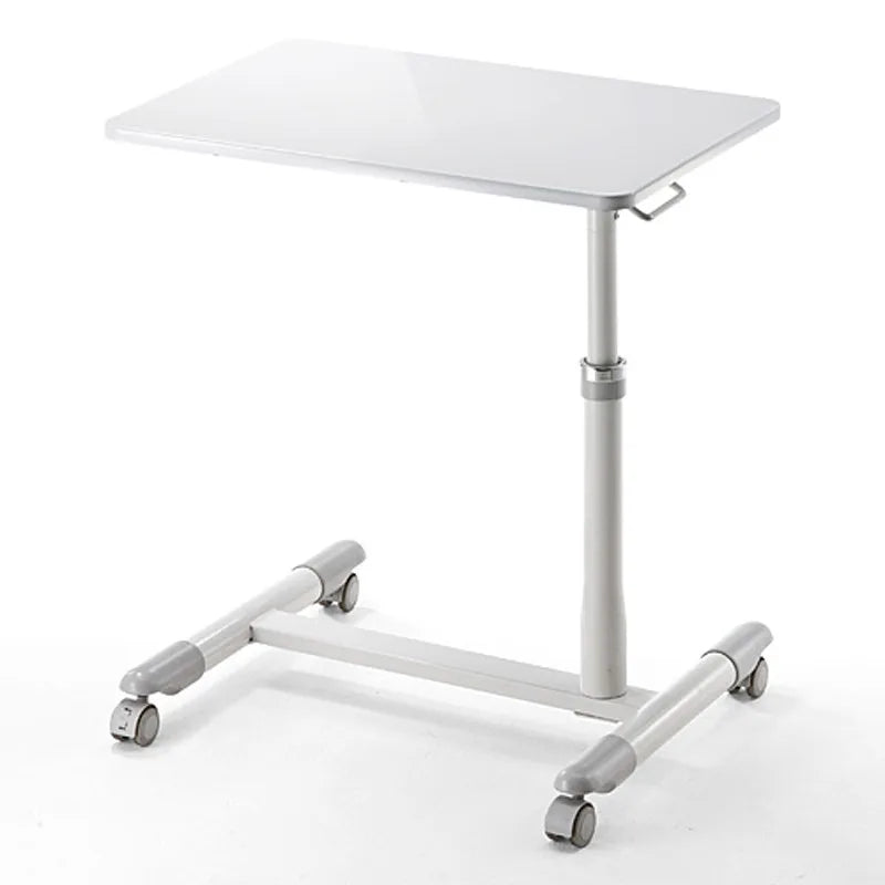 Japanese Style Rolling Desk — Adjustable Height Bedside Table with Brake Wheels & Keyboard Holder