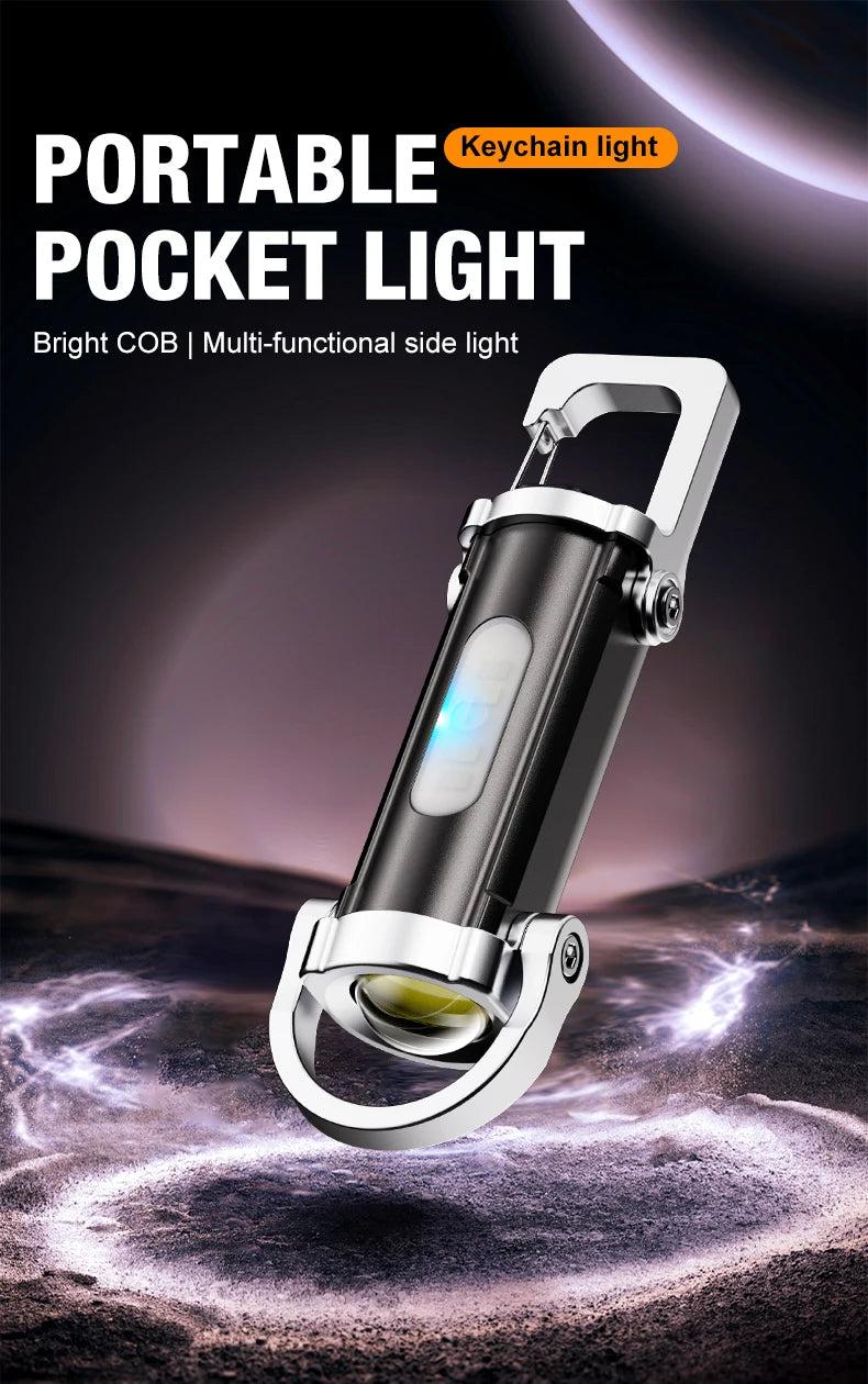 Rechargeable EDC Magnetic Mini Work Light – Adjustable LED Camping Lamp for Hiking, Fishing & Emergencies