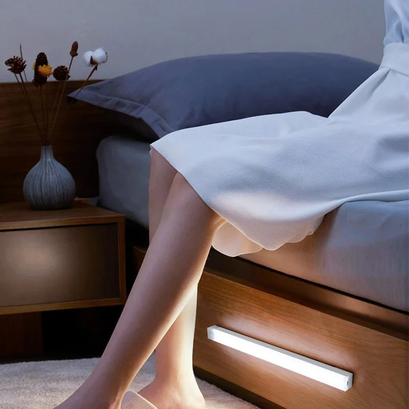 Wireless Motion Sensor LED Bar Light – USB-C Rechargeable, Magnetic Cabinet Lamp, 3 Color Temps, 4 Sizes