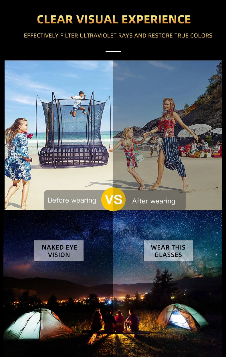 CLLOIO Anti-Glare Day & Night Vision Sunglasses | Polarized Photochromic UV400 Driving Glasses