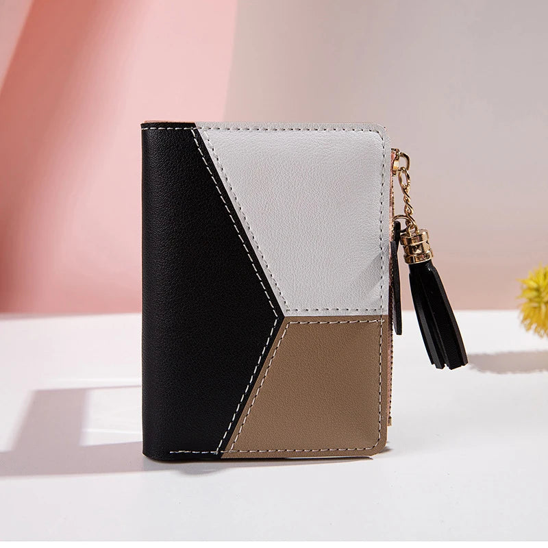 Women's PU Leather Wallet – Foldable Card Holder & Coin Purse for Ladies