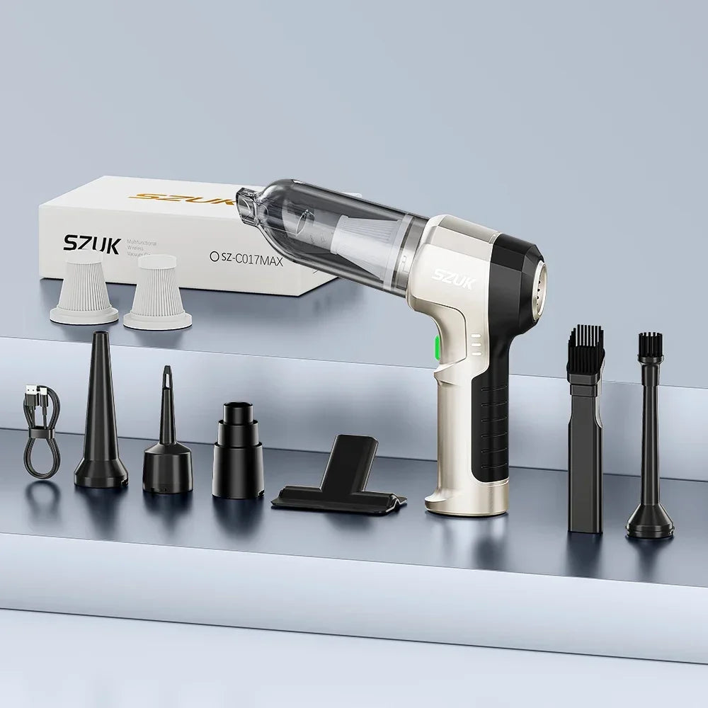 SZUK Cordless Car Vacuum Cleaner – Strong Suction Wireless Handheld Cleaning Machine