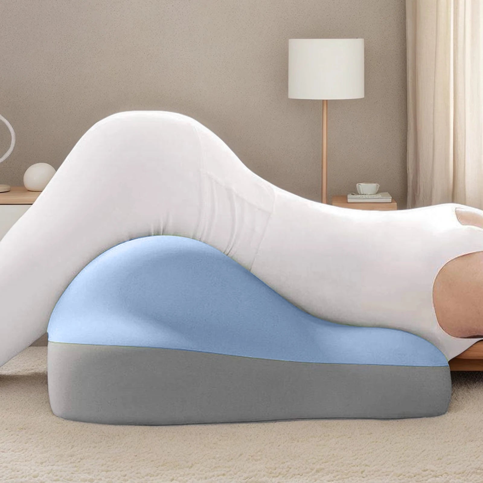 Ergonomic Wedge Bed Pillow — Memory Foam Support for Back, Neck & Waist Pain Relief