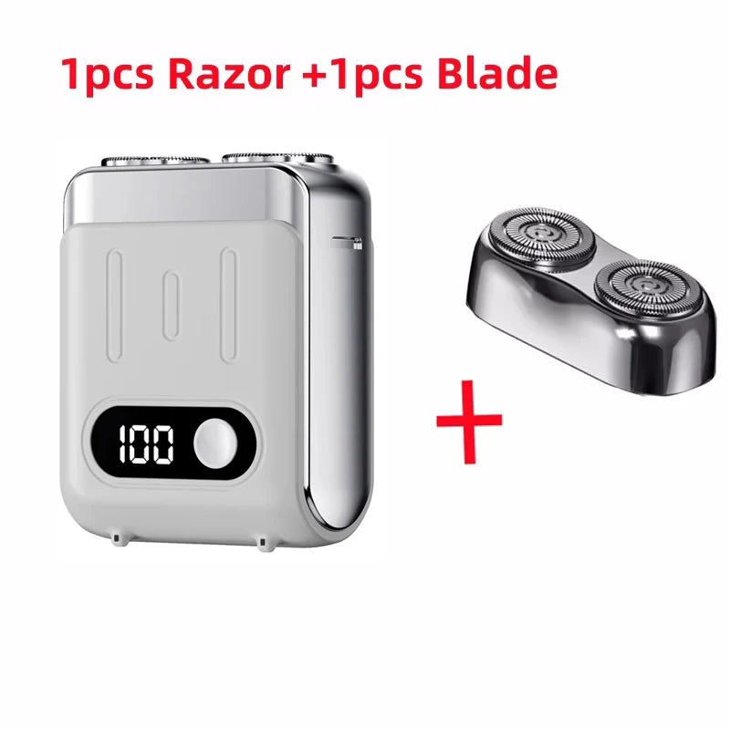 HAOYUNMA R20 Mini Electric Shaver – LED Display, Magnetic Blade, Waterproof, 120-Min Runtime