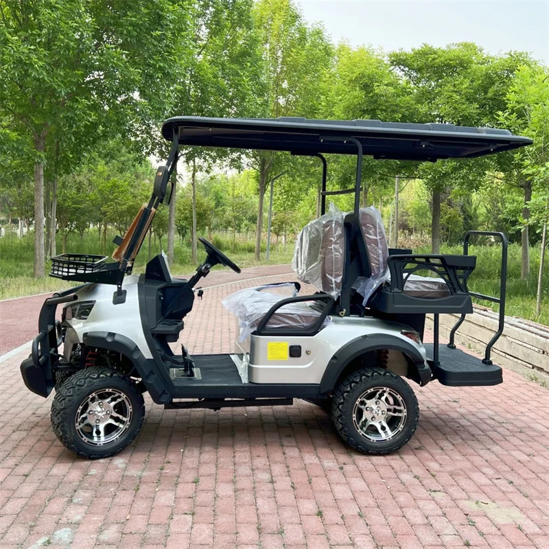 Touring Electric Golf Cart — Multi-Purpose Hunting Cart with Folding Windshield & Touch Display