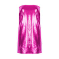 PU Leather Chest Wrap Mini Dress — Sleeveless Solid Clubwear Skirt