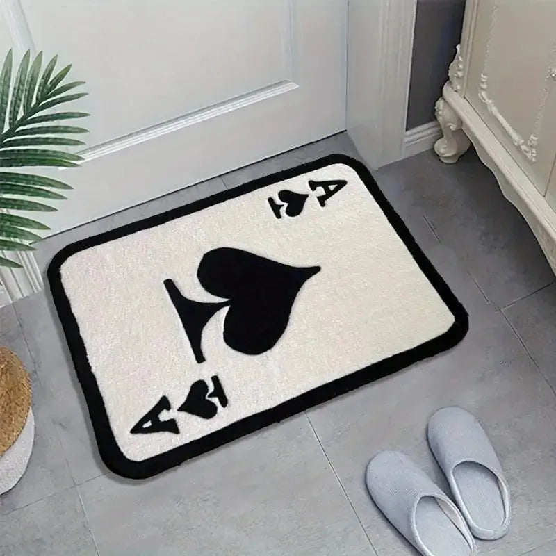 Ace of Spades Rug – Soft Non-Slip Bedside Mat for Bedroom, Living Room & Bathroom