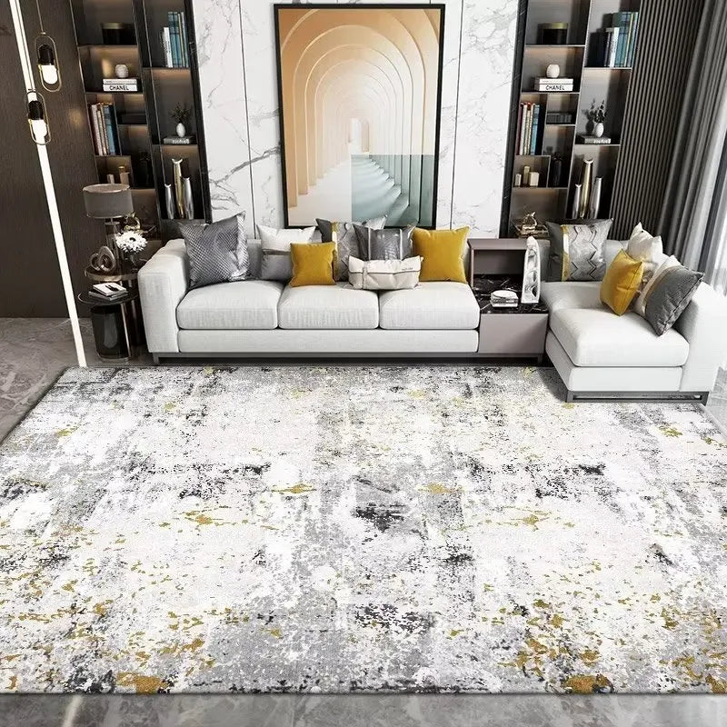 Nordic Geometric Large Area Rug – Washable Non-Slip Carpet for Living Room & Bedroom