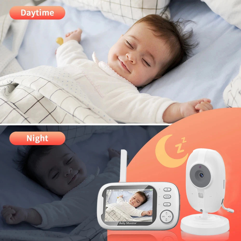 3.5" Wireless Video Baby Monitor – Night Vision, Temperature Monitoring, 2-Way Audio | No WiFi Needed