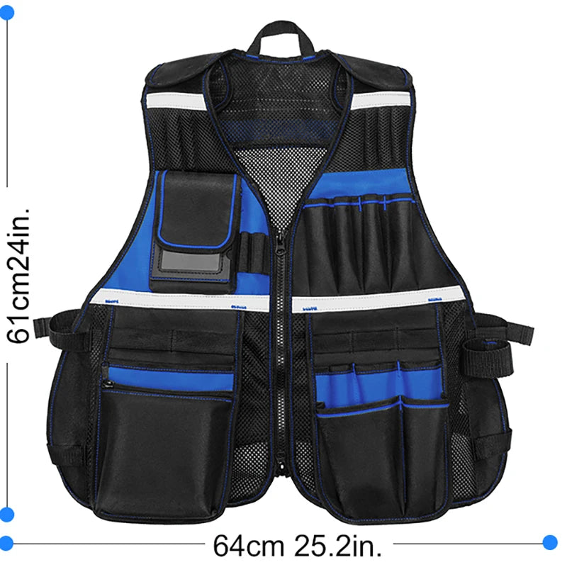Heavy Duty Tool Vest – Multi-Pocket Work Vest for Electricians
