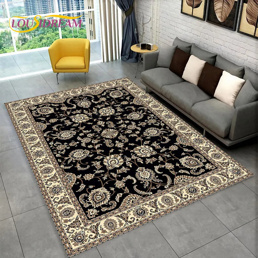 Turkish Persian Bohemian Area Rug – Non-Slip Large Carpet for Living Room & Bedroom