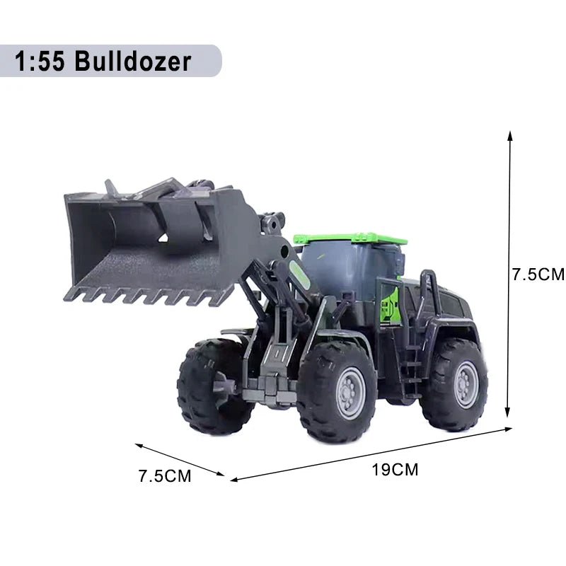 Die-Cast Engineering Vehicle Toy – Excavator, Crane, Bulldozer & Backhoe for Kids
