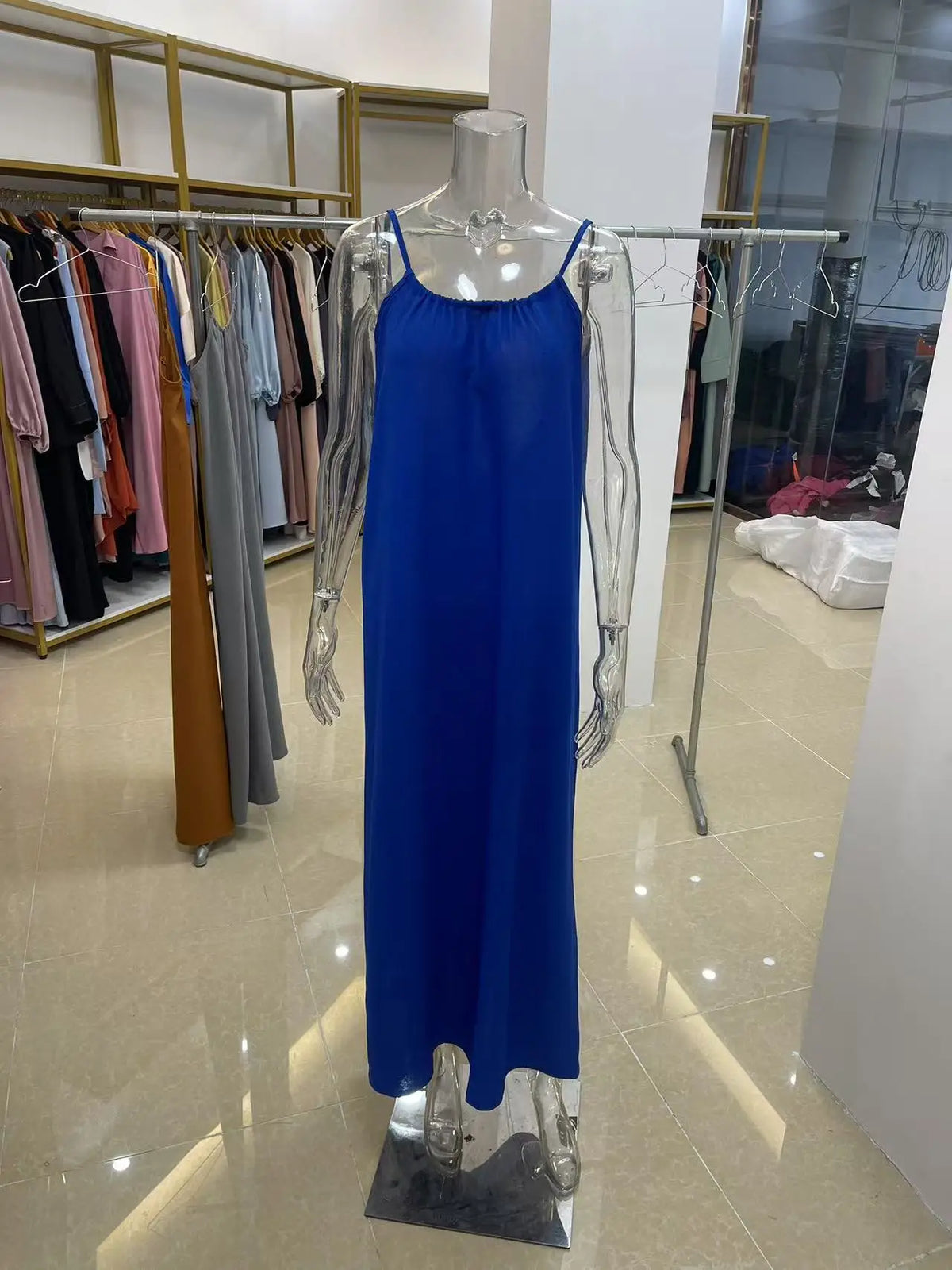 Women's Strapless Backless Loose Maxi Dress – Comfortable Sleepwear & Casual Home Dress