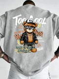 Men's Teddy Bear Skateboard Print T-Shirt — Breathable Lightweight Casual Street Top