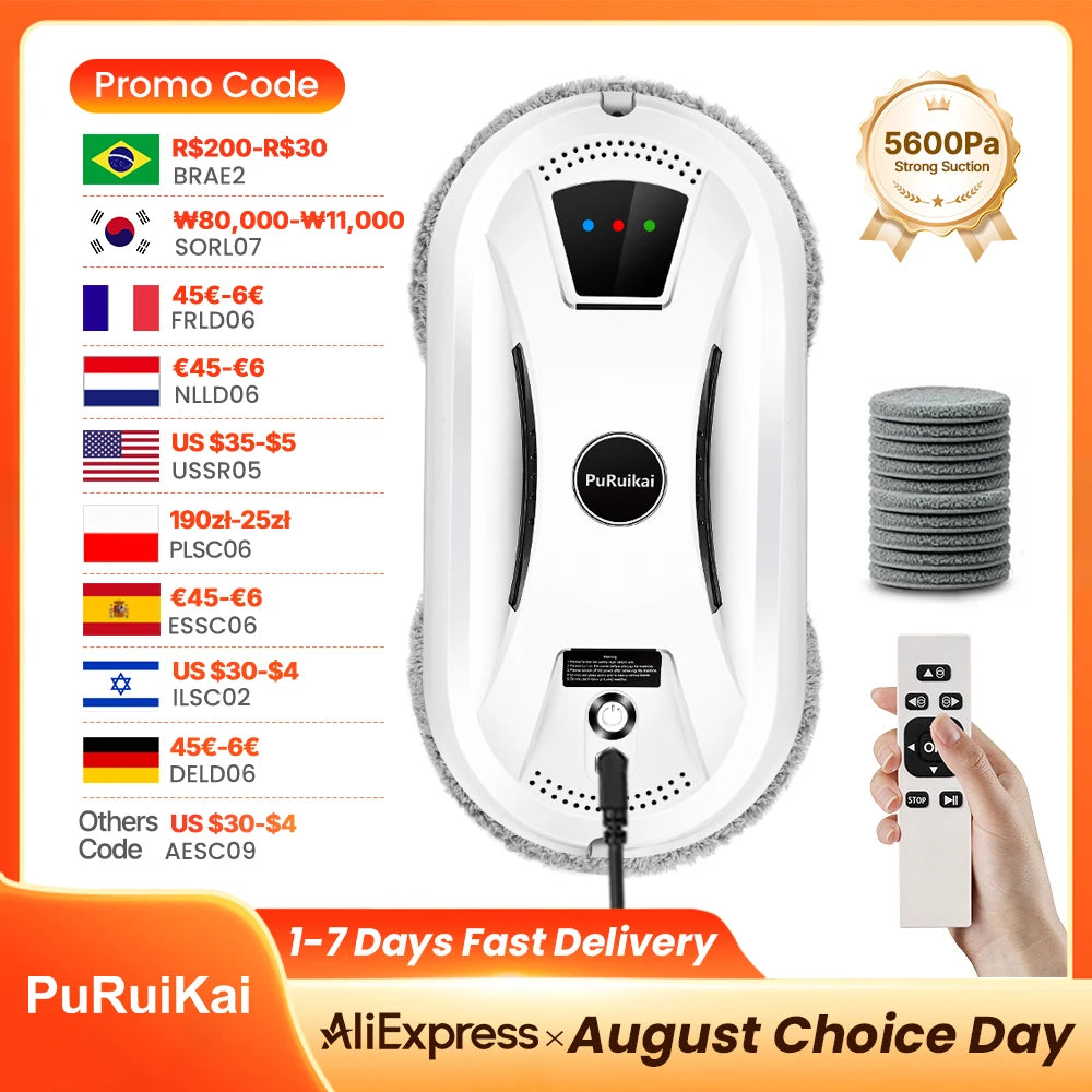 Ultra Thin Window Cleaning Robot – Electric Remote Control Glass Cleaner for Home