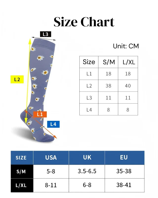 Knee High Compression Stockings 20-30mmHg – 6 Pairs Sports, Medical, Varicose Veins, Pregnancy, Edema & Diabetes
