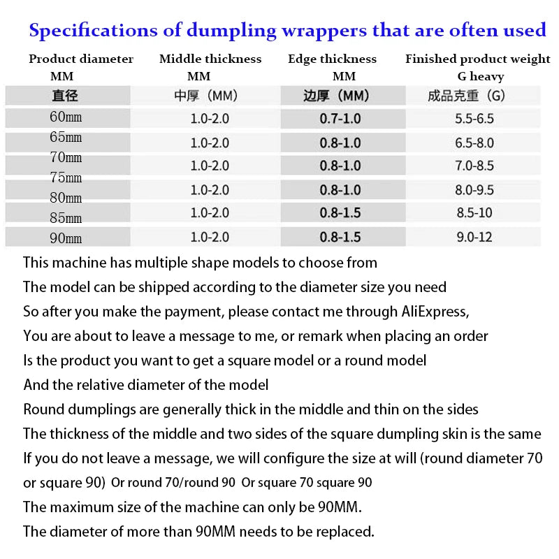 Electric Dumpling Wrapper Machine – 110V/220V, Round & Square Wonton Skin Maker, Rolling Press & Pasta Slicer, Commercial
