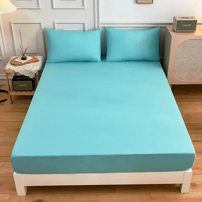 High-Quality Elastic Fitted Sheet – Solid Color Mattress Cover, 80–200cm, Single to King