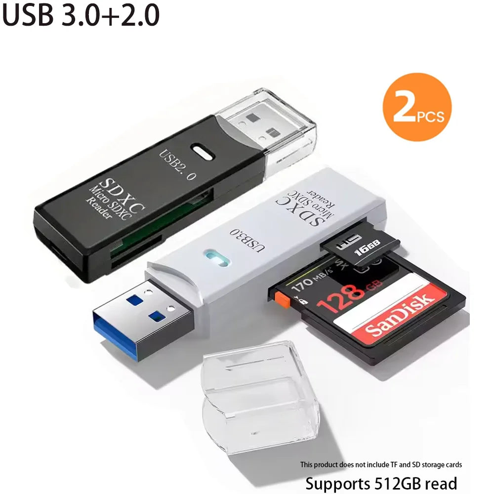 USB 3.0 Multi-Card Reader & Hub Adapter – SD, TF, MiniSD, Flash Drive for PC & Laptop