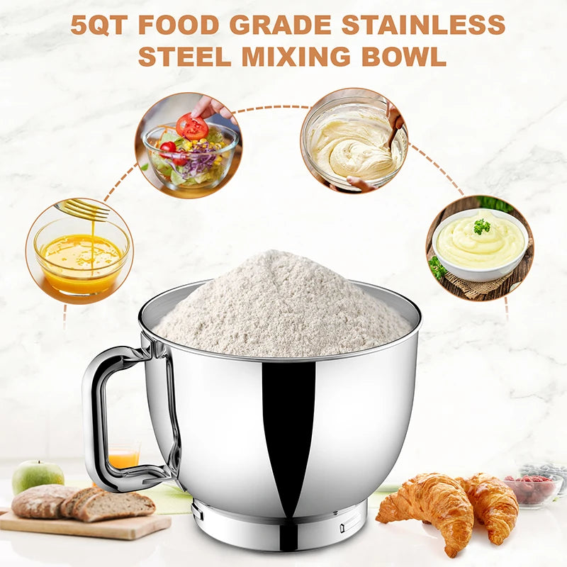 1000W Stand Mixer & Food Processor – 8+P Speed Electric Blender, Egg Whisk, Desktop Kitchen Mixer with Bowl