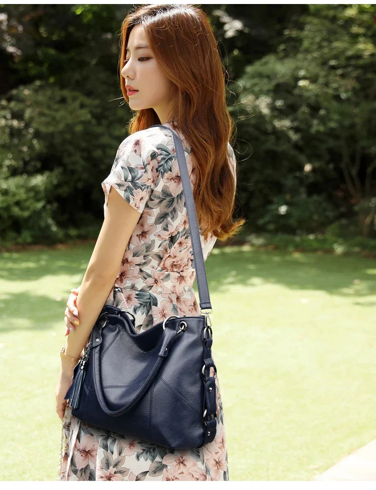 Large Capacity PU Leather Crossbody Tote Bag – Luxury Shoulder Bag for Women