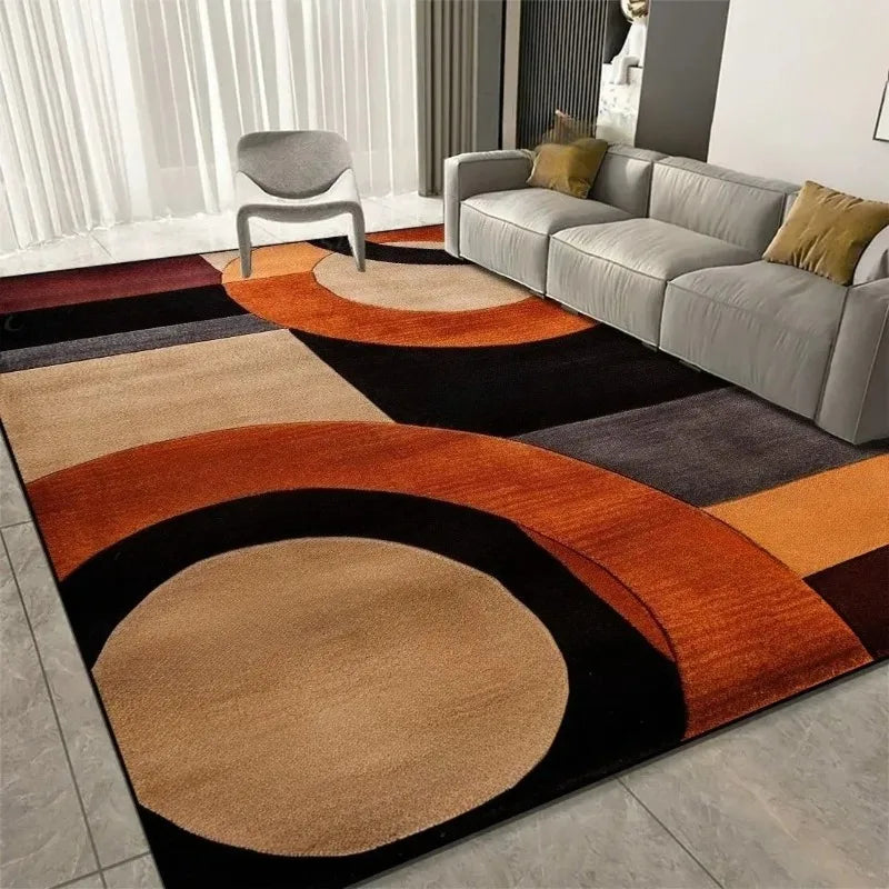 Modern Curve Non-Slip Area Rug – Durable Floor Mat for Living Room, Bedroom & Kitchen, 4 Colors & 3 Sizes