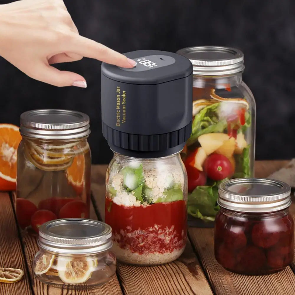 Cordless Electric Mason Jar Vacuum Sealer — Regular & Wide Mouth Food Storage Kit