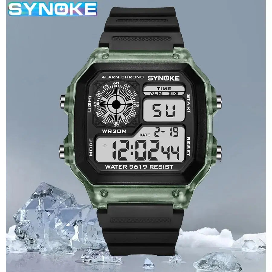 SYNOKE Digital Sport Watch | Luminous Multifunction Waterproof Seven Color LED Wristwatch